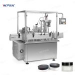 خط تعبئة وإغلاق وتغطية عبوات الكريم التجميلية الدوارة الأوتوماتيكية