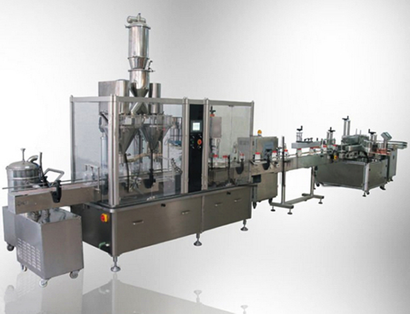 filling sealing capping labeler line for powder milk food pharma خط تعبئة وتغطية ووضع العلامات.jpg