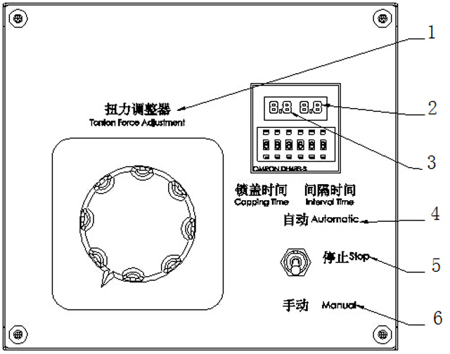 control panel for desktop screw capping machinery وظيفة لوحة التشغيل لآلات سد البراغي.jpg