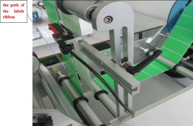 path for label through the syringe labeling machine مسار التغليف لآلة وضع العلامات على المحقنة.jpg